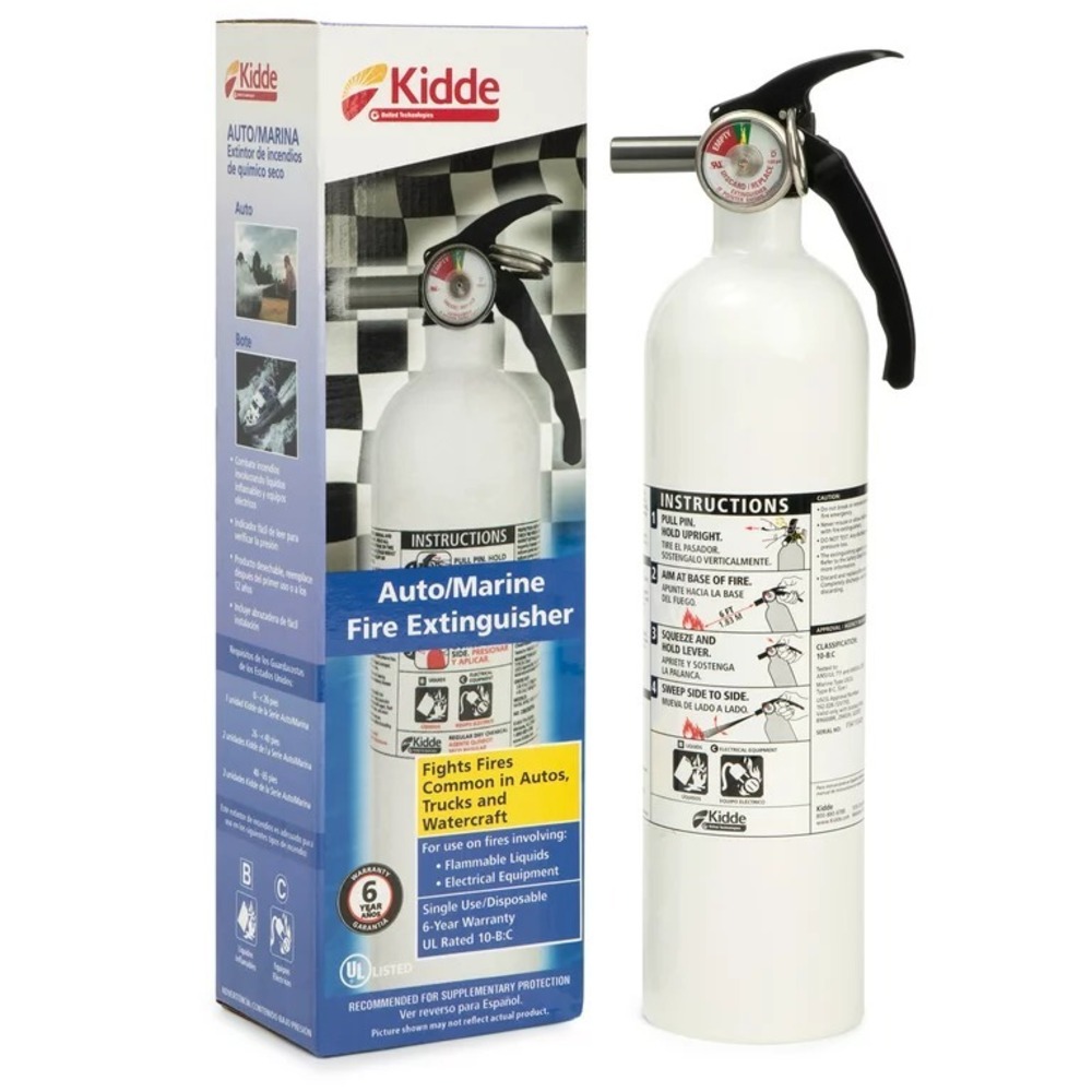 Kidde Auto/Marine UL Rating 10-B:C Fire Extinguisher - White (21029372)‎